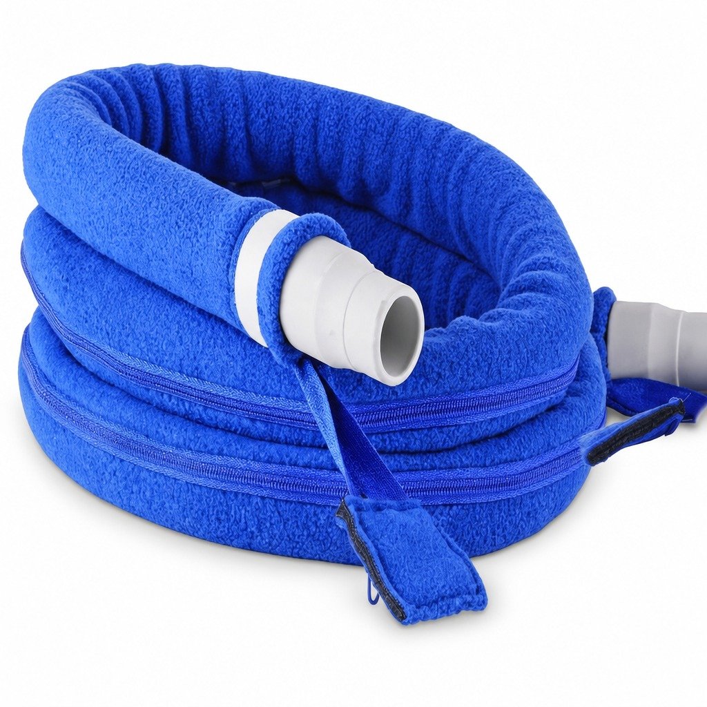 Charcoal 10 ft Colour-Matched Fleece Hose Cover on a plain white background