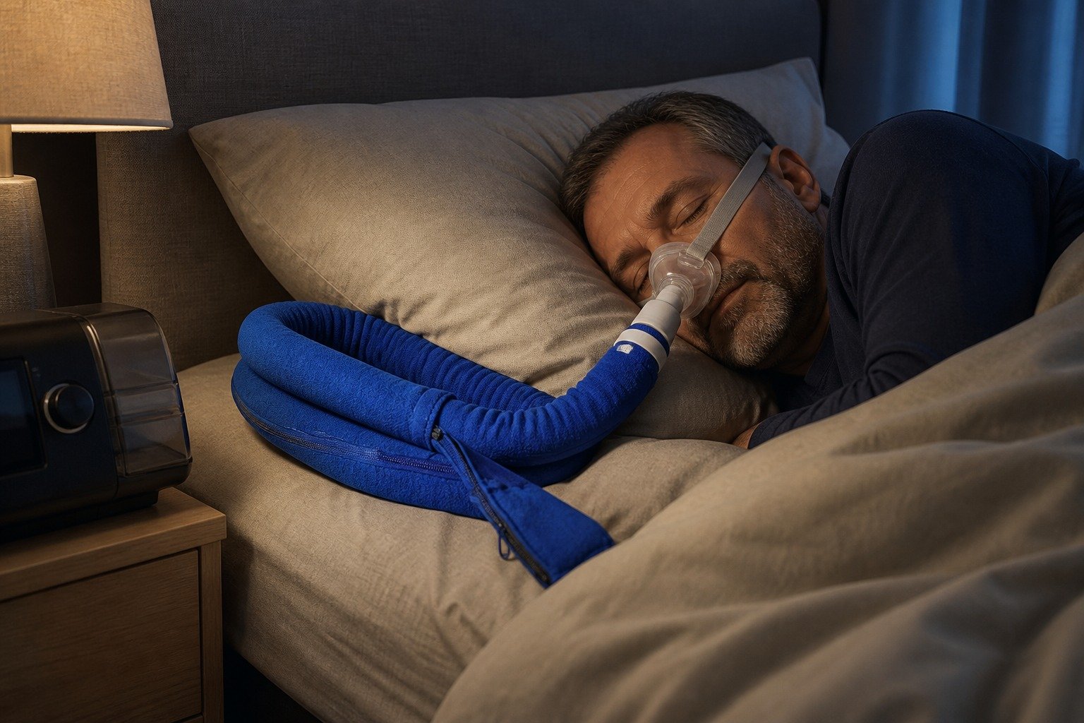 10 ft Heated-Tubing Fleece Hose Cover in overnight use at home