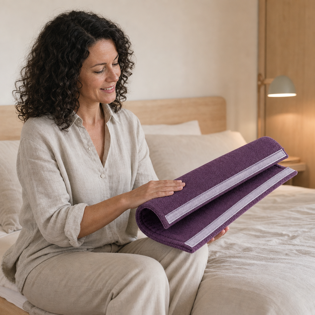 Plum 10 ft Colour-Matched Fleece Hose Cover on a plain white background