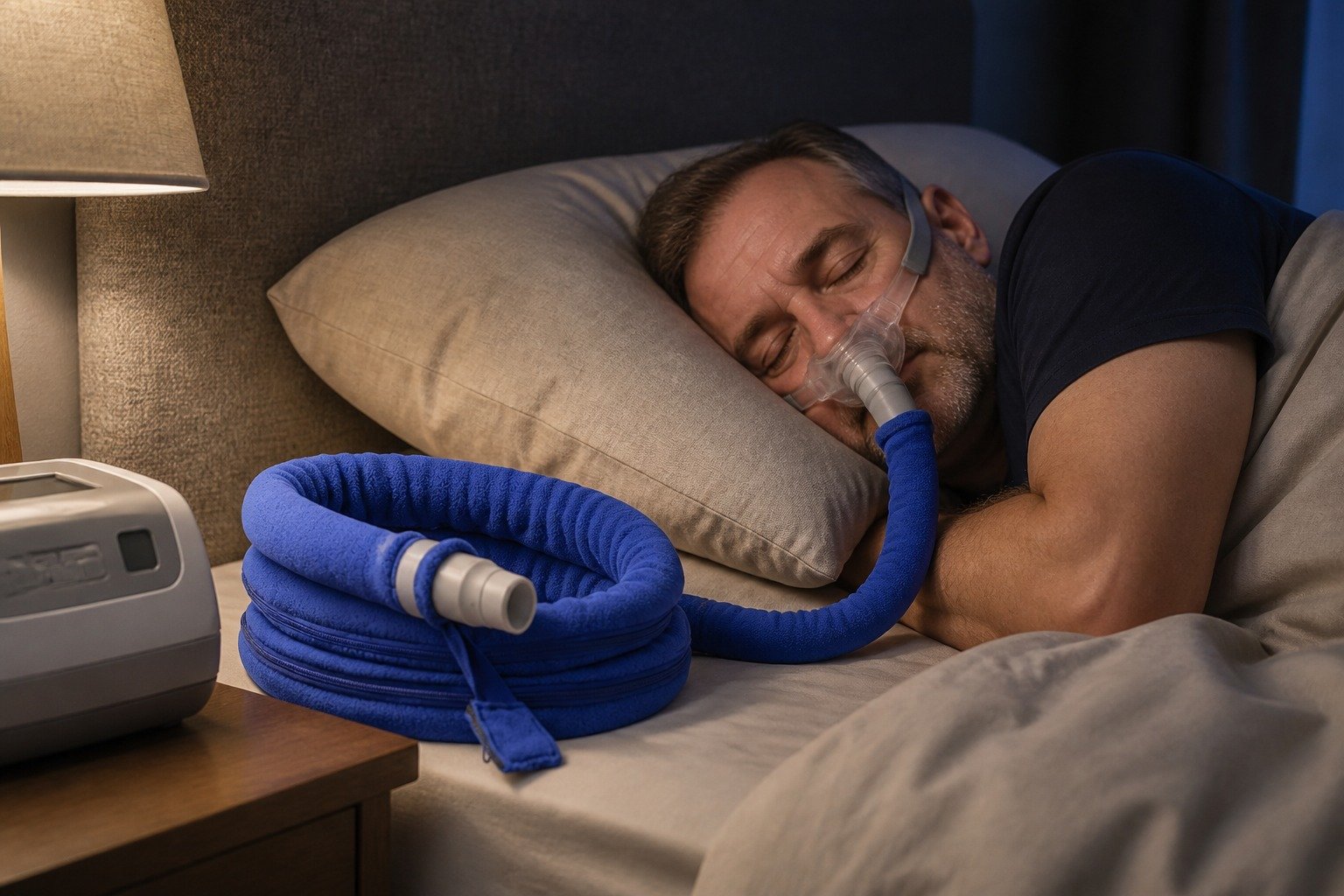 4 ft Double-Sided Retail-Packed Fleece Hose Cover in overnight use at home
