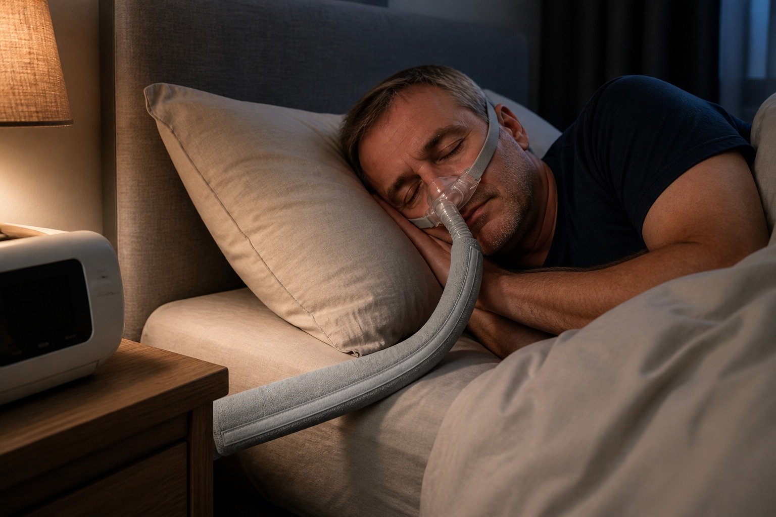 4 ft Heated-Tubing Fleece Hose Cover in overnight use at home
