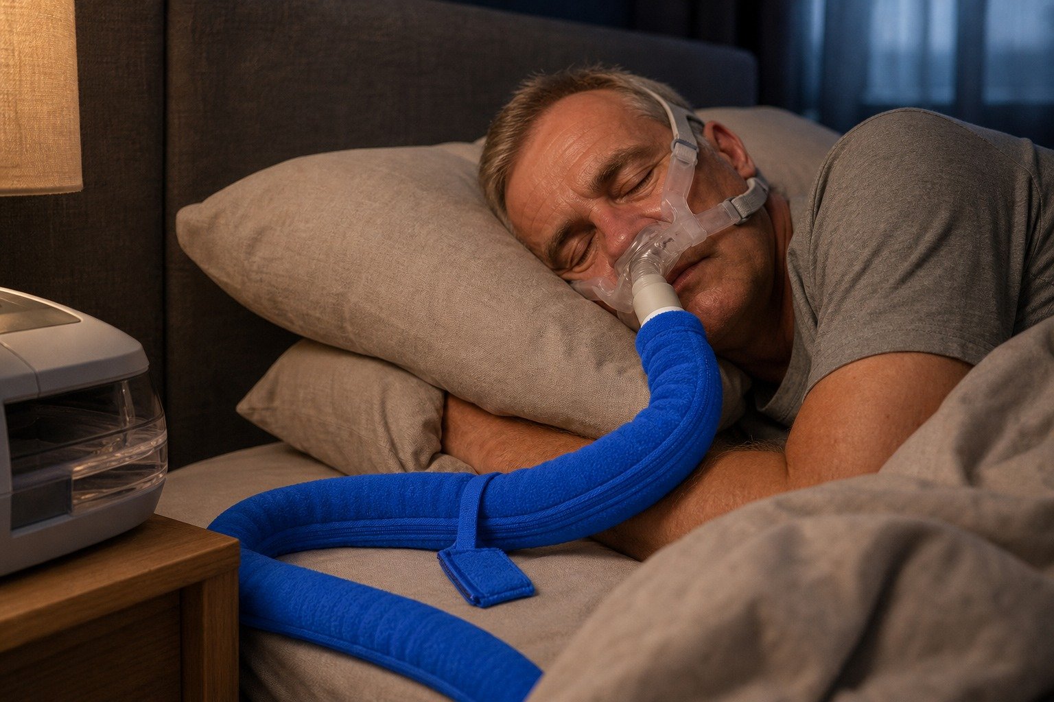 4 ft Heated-Tubing Fleece Hose Cover in overnight use at home