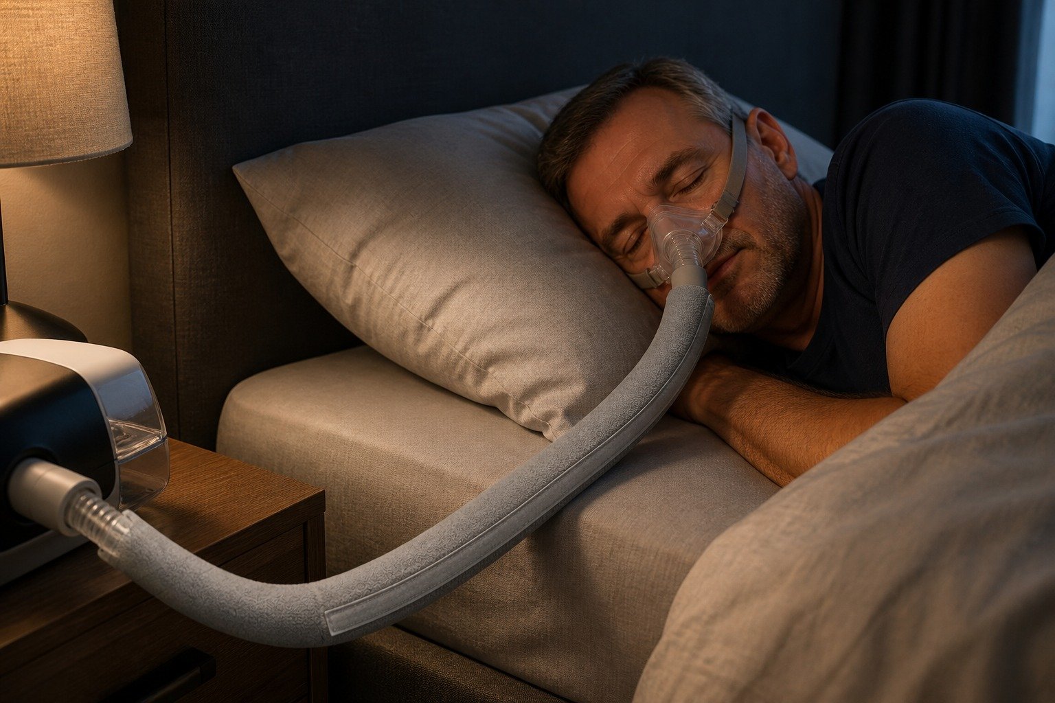 4 ft Fleece Hose Cover in overnight use at home