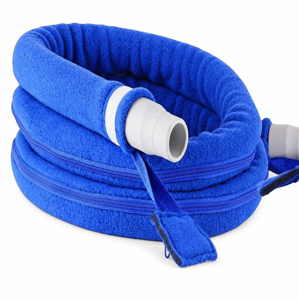 Plum 4 ft Colour-Matched Fleece Hose Cover on a plain white background