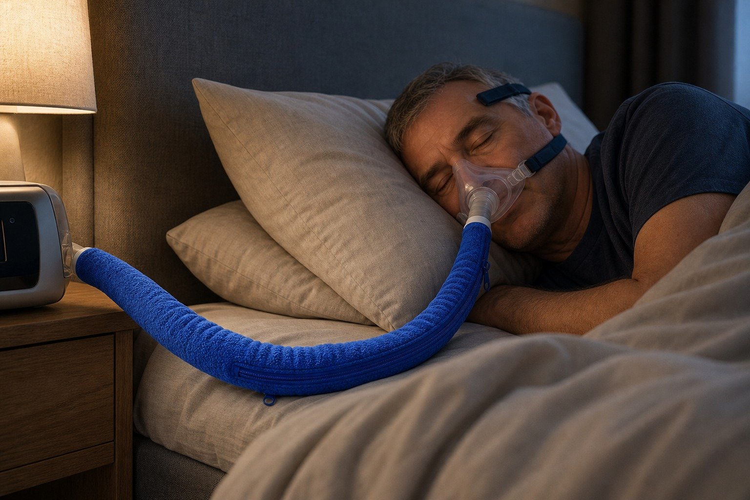 4 ft Slim-Line Fleece Hose Cover in overnight use at home