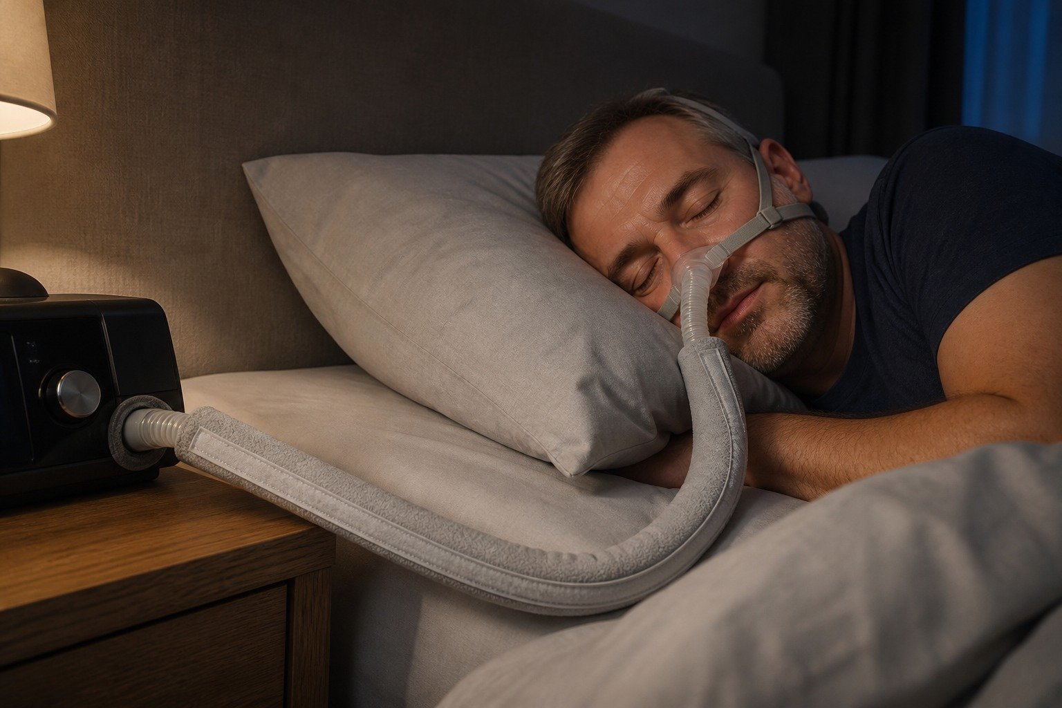6 ft Heated-Tubing Fleece Hose Cover in overnight use at home