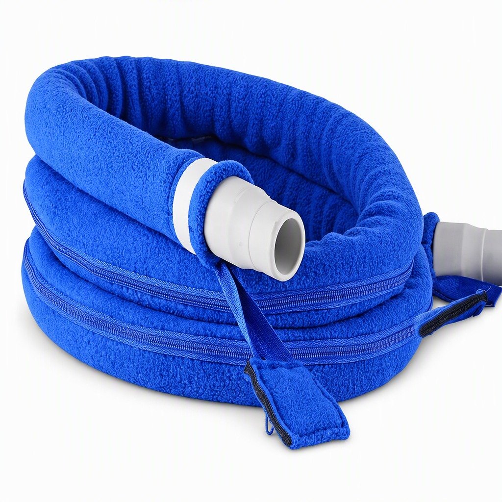 Navy 6 ft Colour-Matched Fleece Hose Cover on a plain white background