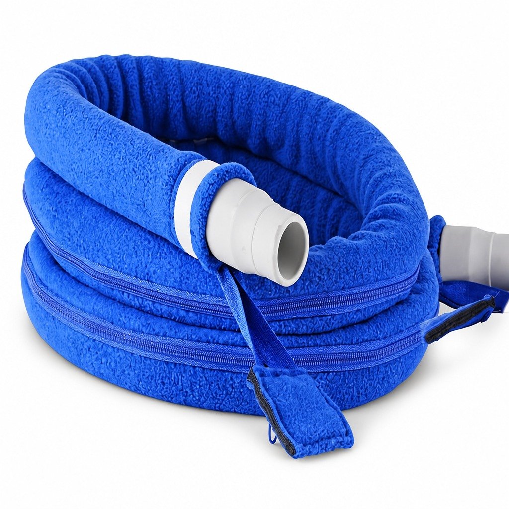 Plum 6 ft Colour-Matched Fleece Hose Cover on a plain white background
