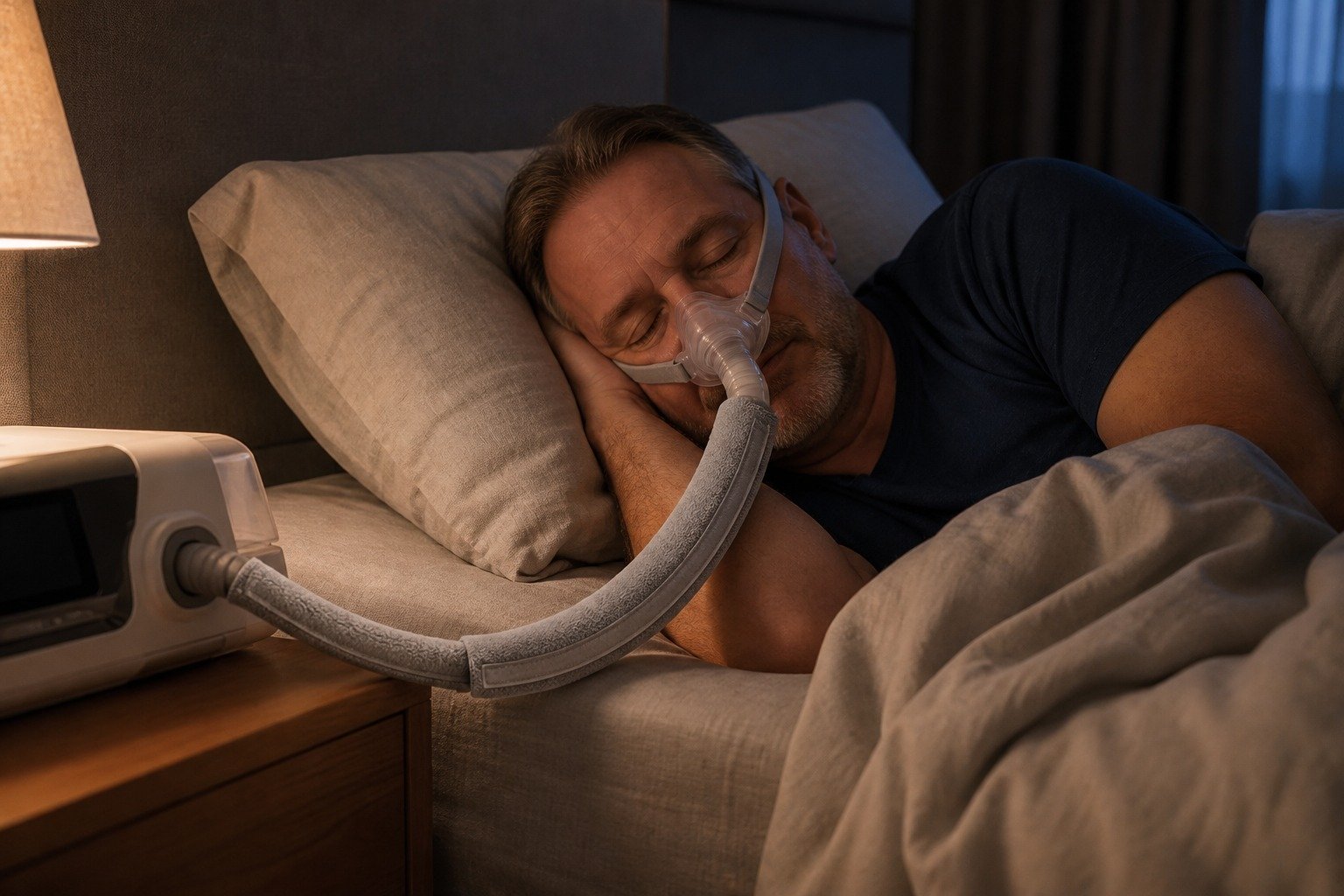 8 ft Double-Sided Fleece Hose Cover in overnight use at home