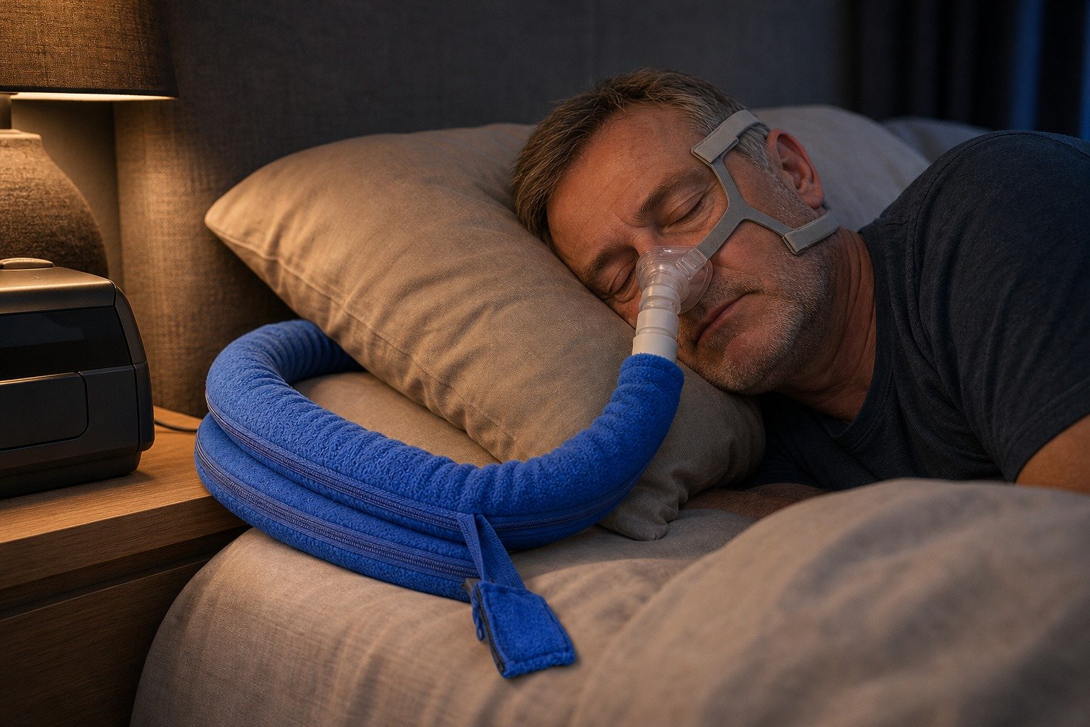 8 ft Heated-Tubing Fleece Hose Cover in overnight use at home