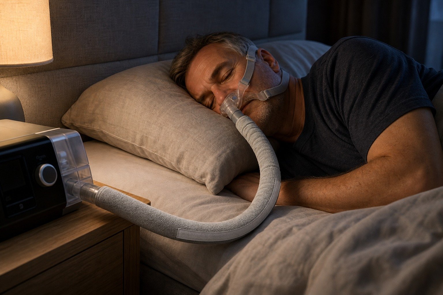 8 ft Slim-Line Fleece Hose Cover in overnight use at home