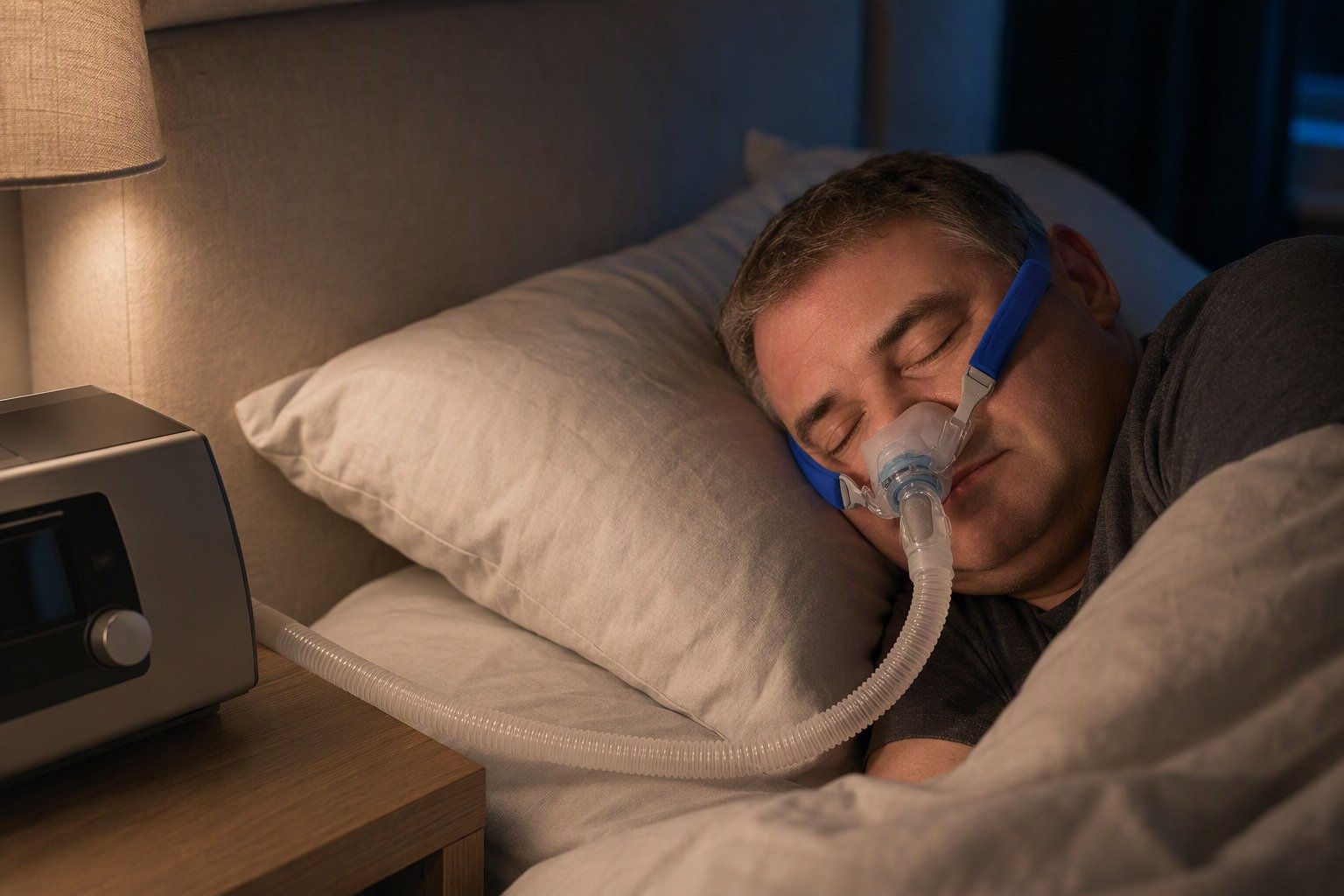 Fleece Chin Strap Covers in overnight use at home
