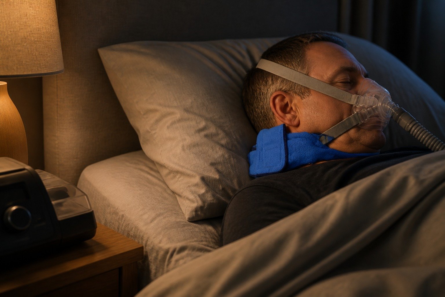 Fleece Neck Pads in overnight use at home