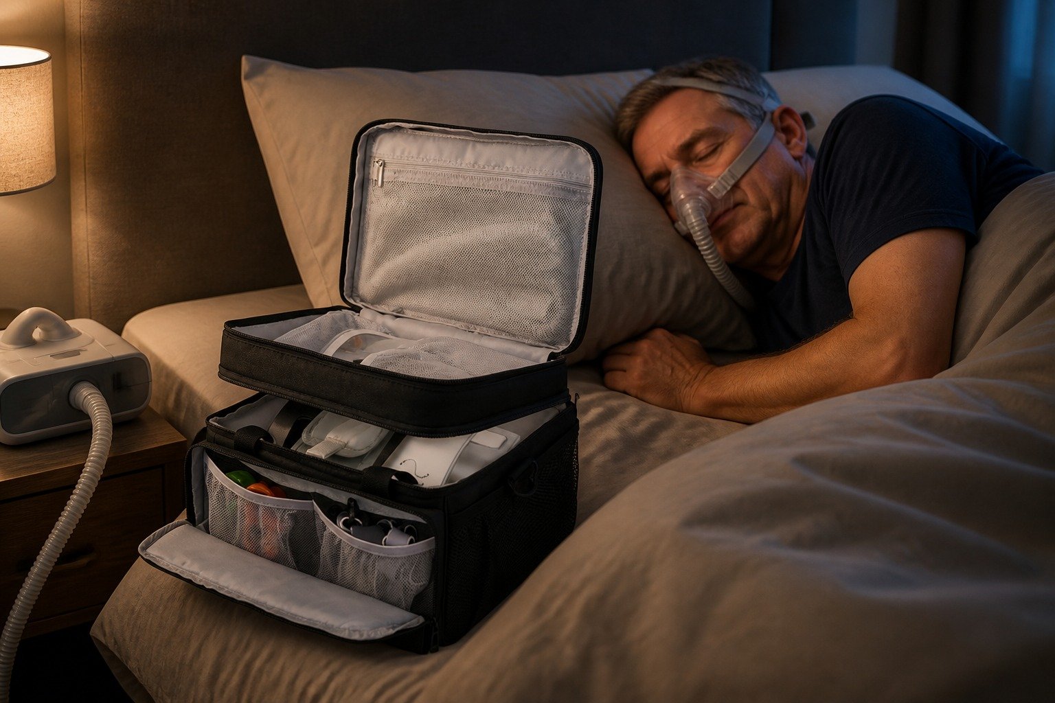 Drawstring Mask Storage Bag in overnight use at home