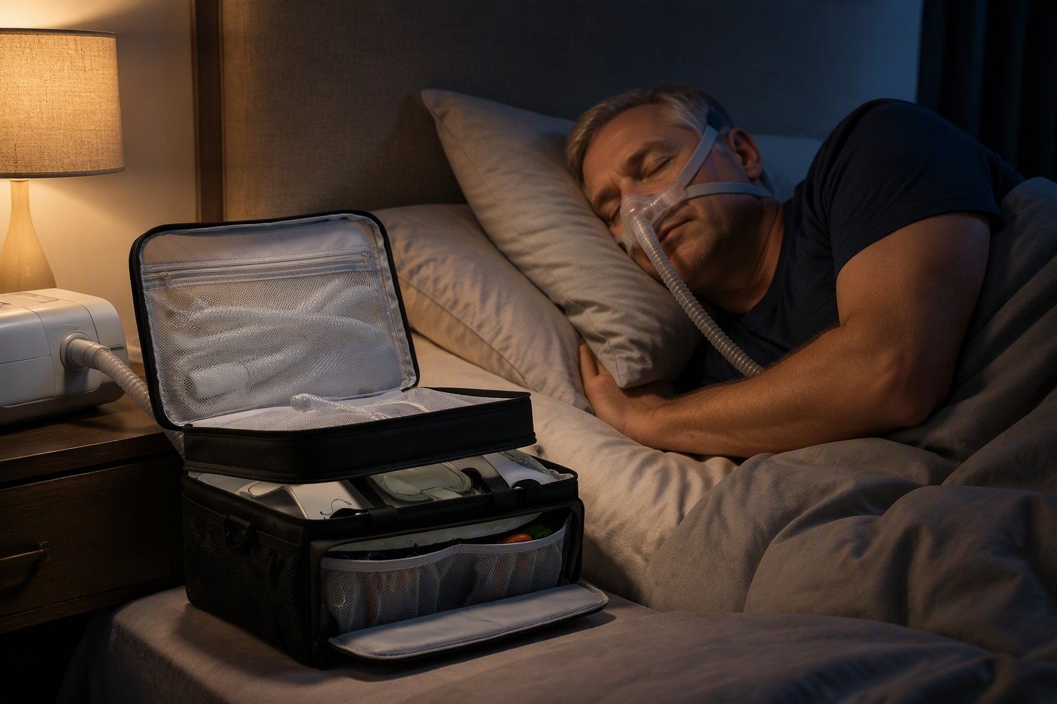 Mesh Mask Storage Bag in overnight use at home