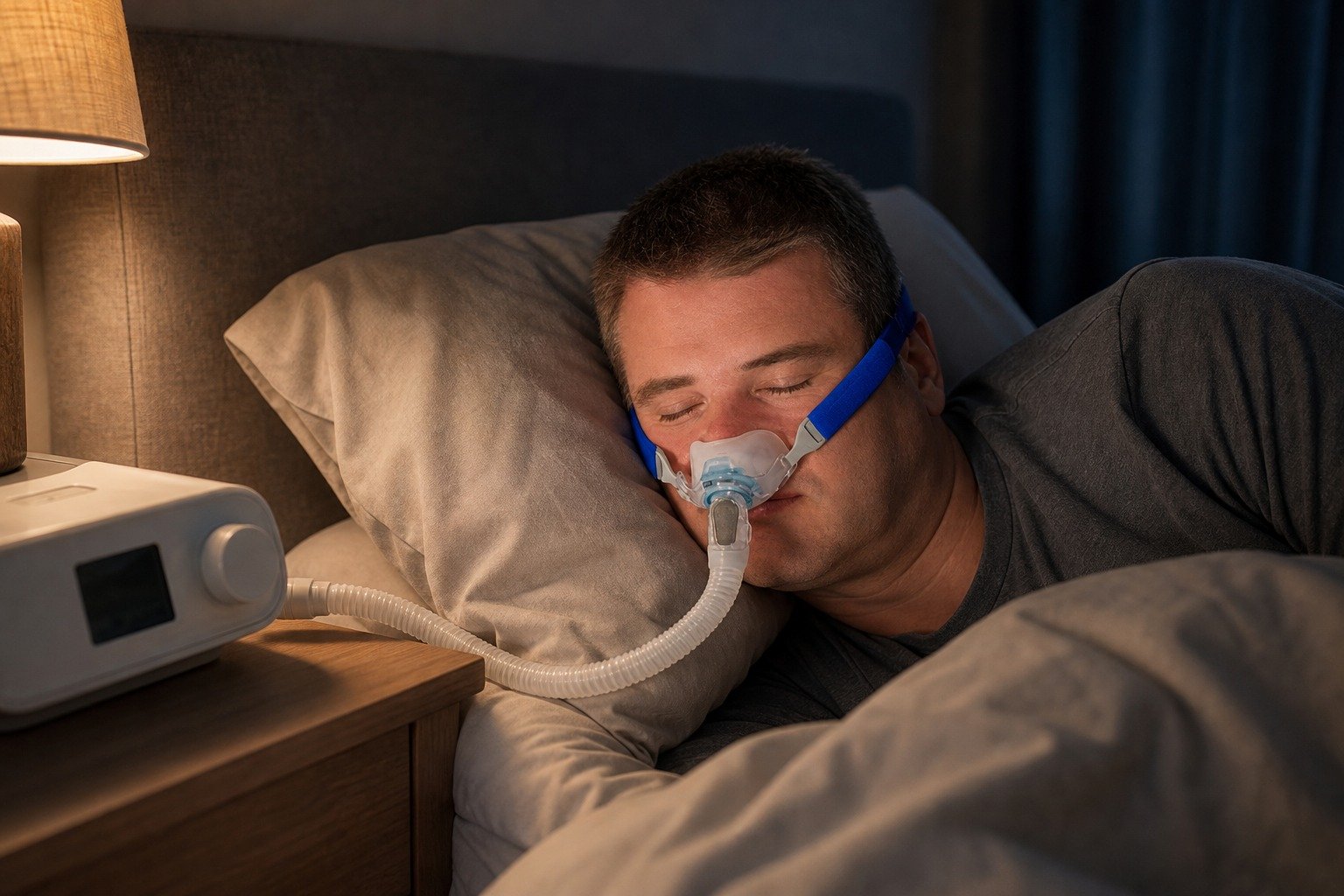Rectangular Mask Strap Pads in overnight use at home